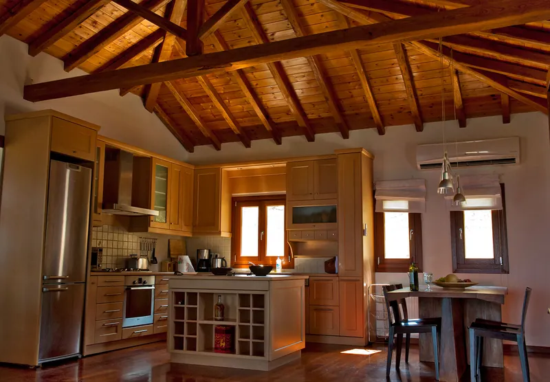 The kitchen and the dining area